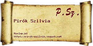 Pirók Szilvia névjegykártya