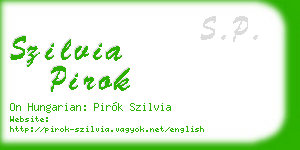 szilvia pirok business card